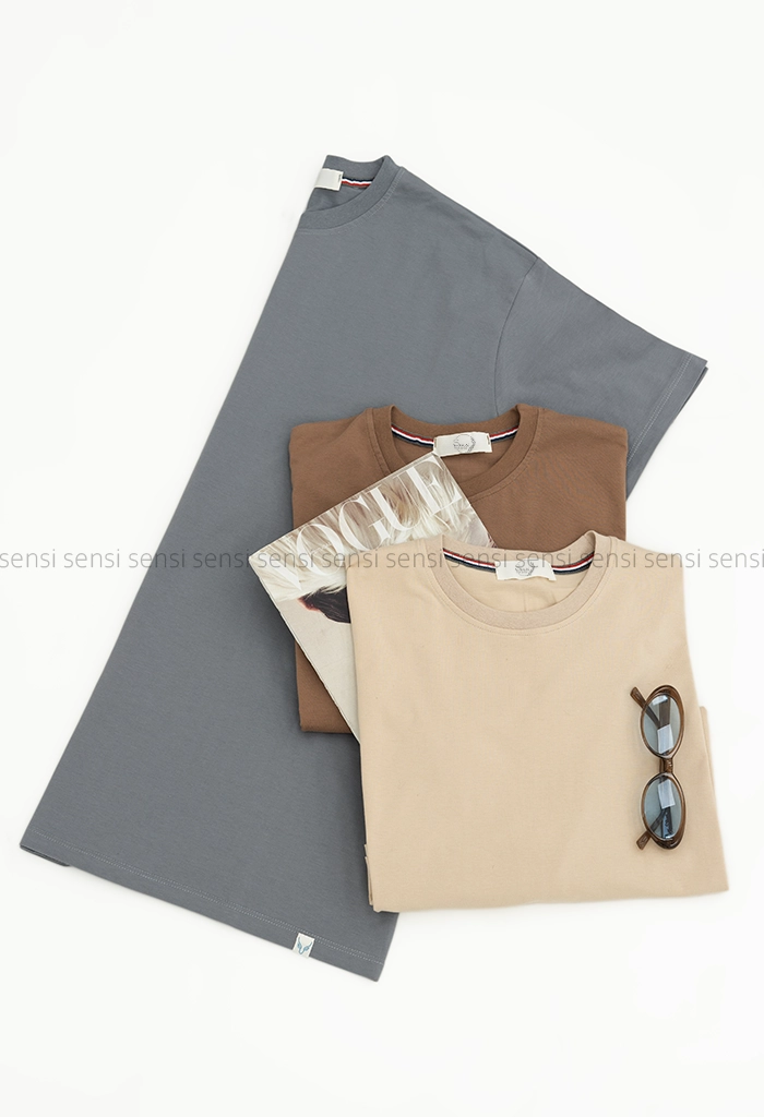 تیشرت لانگ پنبه رنگی کد1005339